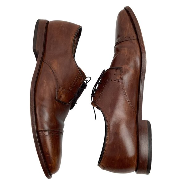 Allen Edmonds Clifton Mens Leather Oxford Captoe Dress Shoes Brown - Picture 4 of 13